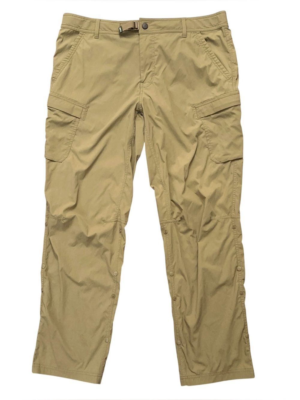 REI Co-Op Sahara Roll Up Pants Mens Size 38x32 Relaxed Fit Belted Hiking Beige